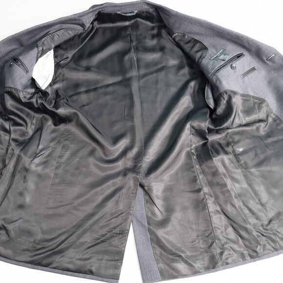 Banana Republic 100% Wool Three Button Blazer Jacket Mens 42R Charcoal Gray - Picture 13 of 16